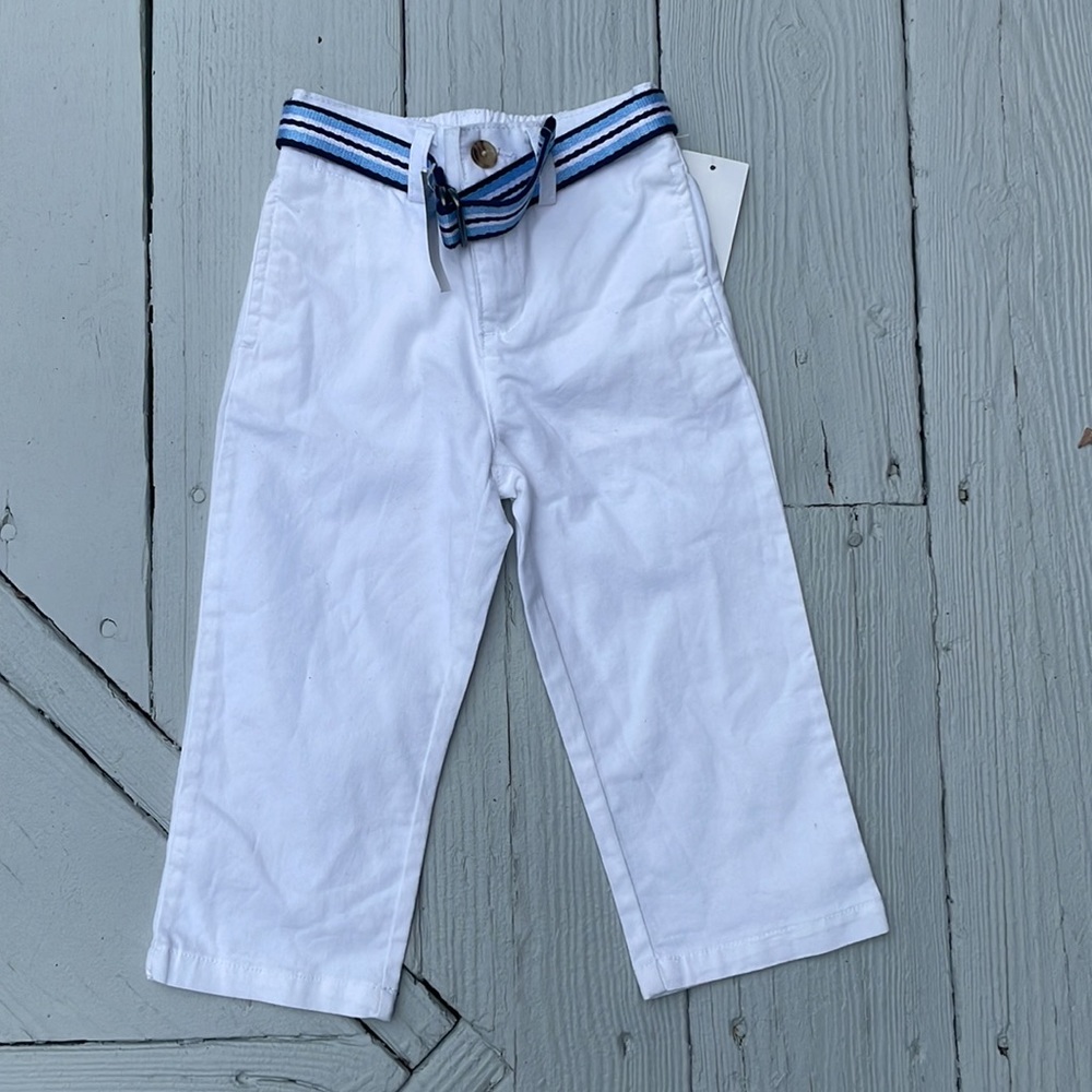 NWT Ralph Lauren white belted pants 24 months